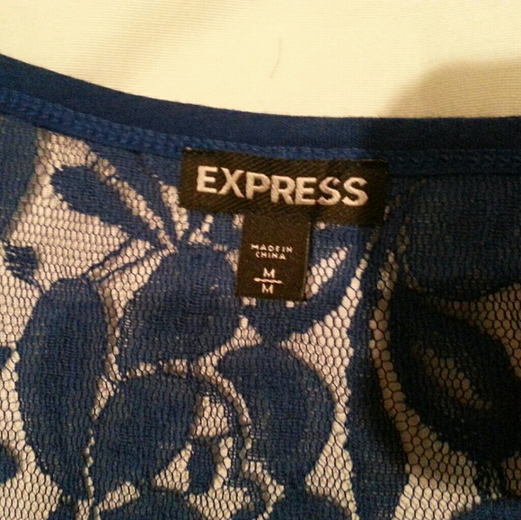 Express | blue sequin/lace tank size M - Picture 4 of 5